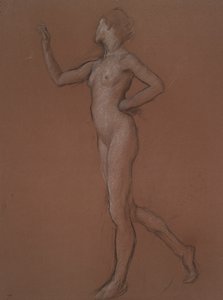 Studie for figur av 7 am for av Edwin Austin Abbey