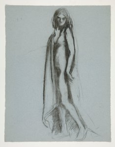 Studie for figur på 19.00 in av Edwin Austin Abbey