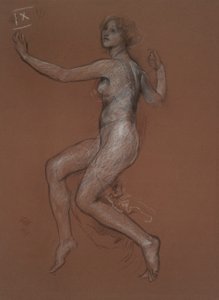 Studie for figur av 9 am for av Edwin Austin Abbey
