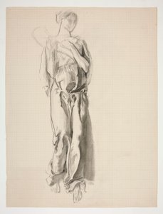 Studie for figur av overflod i veggmaleriet, Science Revealing the Treasures of the Earth, ved State Capitol-bygningen i Harrisburg, Pennsylvania av Edwin Austin Abbey
