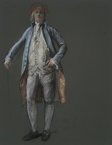 Studie for figur av Benjamin Franklin i av Edwin Austin Abbey