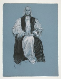 Studie for skikkelse av biskop William White, i av Edwin Austin Abbey