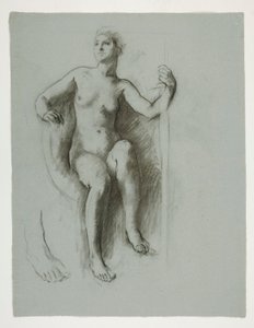 Studie for figur av statsgeniet, i av Edwin Austin Abbey