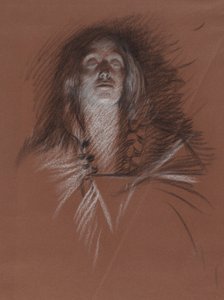 Studie for leder av en keltisk kvinne, fra The Play Scene, Hamlet, akt 3, scene 2 av Edwin Austin Abbey