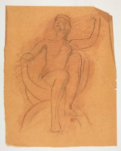 Studie for Genius of State-figuren i av Edwin Austin Abbey