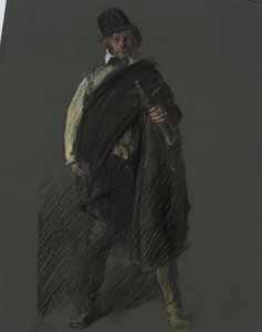 Studie for figuren til kaptein Peter Minuit, i av Edwin Austin Abbey