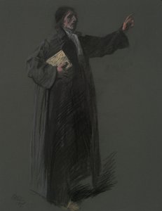 Studie for figuren til Johann Kelpius, i av Edwin Austin Abbey