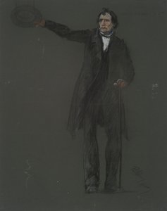 Studie for figuren til Thaddeus Stevens, i av Edwin Austin Abbey