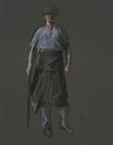 Studie for figuren til en arbeider, i av Edwin Austin Abbey