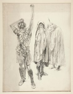 Studie for uidentifisert Shakespeare-skuespill av Edwin Austin Abbey