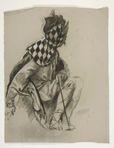 Studie av Jester (ubrukt), for Quest of the Holy Grail (en serie på femten malerier for Boston Public Library, fullført i 1901) av Edwin Austin Abbey