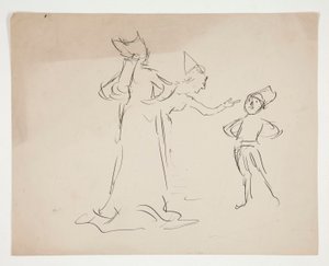Studie av to figurer, fra kjærlighet av Edwin Austin Abbey