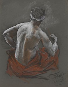 Studie av en sittende indianer, figurstudie for Penn av Edwin Austin Abbey