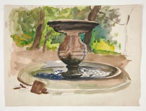 Studie av en fontene av Edwin Austin Abbey