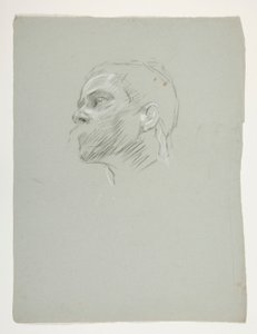 Studie av et hode, for kong Arthur av Edwin Austin Abbey