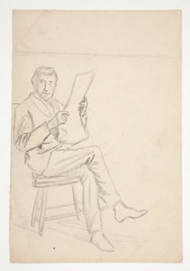 Studie av en mann som leser av Edwin Austin Abbey