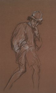Studie av en mann som går av Edwin Austin Abbey
