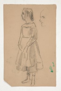 Studie av en ung jente i Pinafore av Edwin Austin Abbey