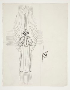 Study of an Angel, for The Quest of the Holy Grail (serie med femten malerier for Boston Public Library, fullført i 1901) av Edwin Austin Abbey