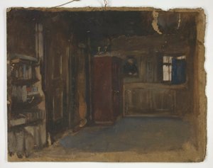Studie av et interiør av Edwin Austin Abbey