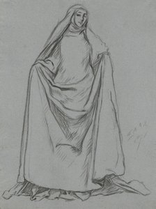 Studie av kvinneskikkelse (verso: mannsfigur) av Edwin Austin Abbey
