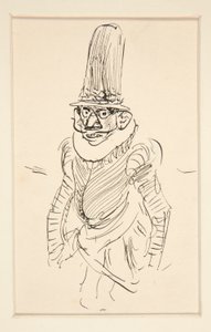 Studie av mennesket i kostyme fra XV århundre, muligens en karikatur av perioden av Edwin Austin Abbey