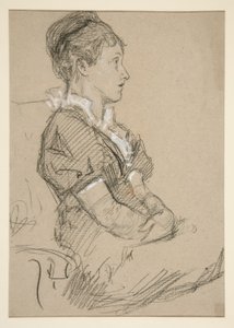 Studie av sittende kvinner (Mrs. Abbey?) av Edwin Austin Abbey