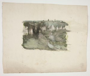 Studie av gåsejenta. av Edwin Austin Abbey