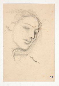 Studie av tre hoder til en kvinne av Edwin Austin Abbey