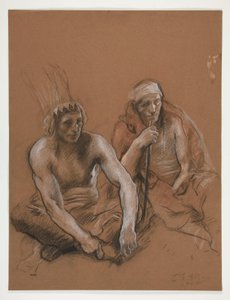 Studie av to indianere for av Edwin Austin Abbey