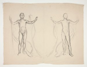Studie av to flammebærere av Edwin Austin Abbey
