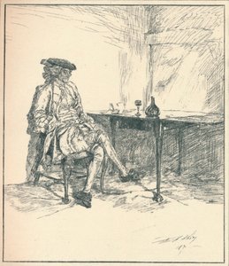 Brevet. Upublisert pennetegning, 1890, 1923 av Edwin Austin Abbey