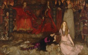 The Play Scene in Hamlet, Act III, Scene II av Edwin Austin Abbey