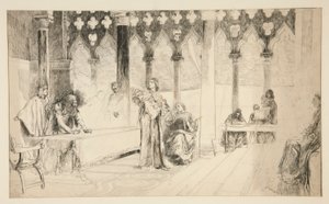 Prøvescene, fra Merchant of Venice av Edwin Austin Abbey