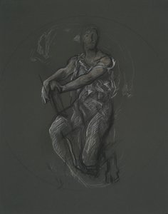 Uidentifisert figurstudie for veggmaleriprosjekt ved Pennsylvania State Capitol Building, Harrisburg, 1902-1911 av Edwin Austin Abbey