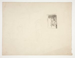 Kvinne ved vinduet - uidentifisert illustrasjon av Edwin Austin Abbey