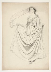 Kvinne i toga med girlandere, skisse til et uidentifisert Shakespeare-skuespill av Edwin Austin Abbey