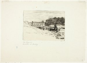 Whistler-skisser ved Moulsey Lock av Edwin Edwards