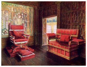 Polstret stol og sofa med justerbare gavler, 1910. av Edwin Foley