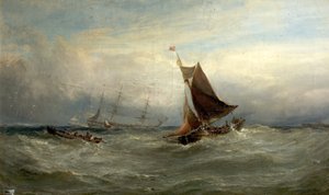 Båter i en kuling utenfor Oostende, Belgia, 1875