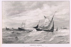 Gorleston havn, fra The Magazine of Art 1893, Cassell and Company av Edwin Hayes