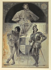 Pages and Knights, Frontispice for "The Man at Arms" av Edwin Howland Blashfield