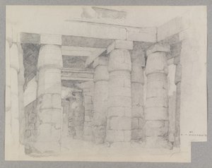 Temple of Khonsu i Karnak, 1887 (grafitt på teksturert vevd papir)