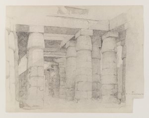 Temple of Khonsu i Karnak, 1887 (grafitt på vevd papir)