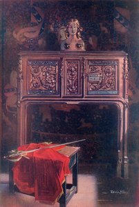 Utskåret eik Dressoir--Louis XII av Edwin John Foley