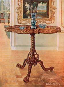 Formet galleribord med bånd--Chippendale School av Edwin John Foley
