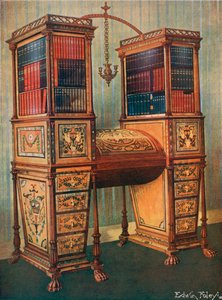The Sisters Inlaid Double Secretaire and Bookcabinet Cabinet--Sheraton, Circa 1800 av Edwin John Foley