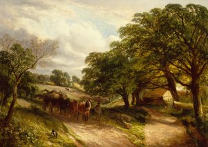 Carting Timber (olje på lerret) av Edwin L. Meadows