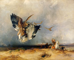 Hawking in the Olden Time, ca. 1831 (olje på lerret) av Edwin Landseer