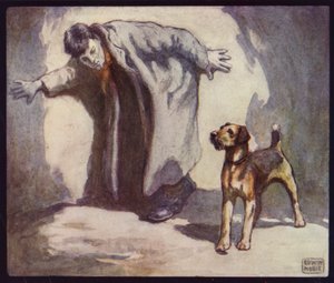 Politihund på jobb (litho-farge)